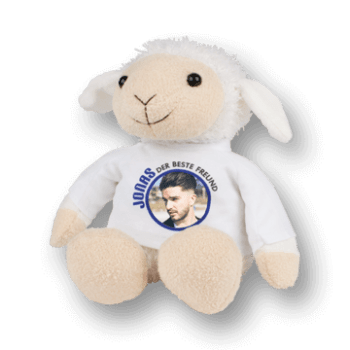 Stofftier mit bedrucktem T-Shirt zum selber gestalten