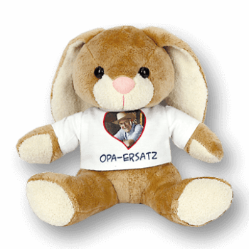 Stofftier mit bedrucktem T-Shirt zum selber gestalten
